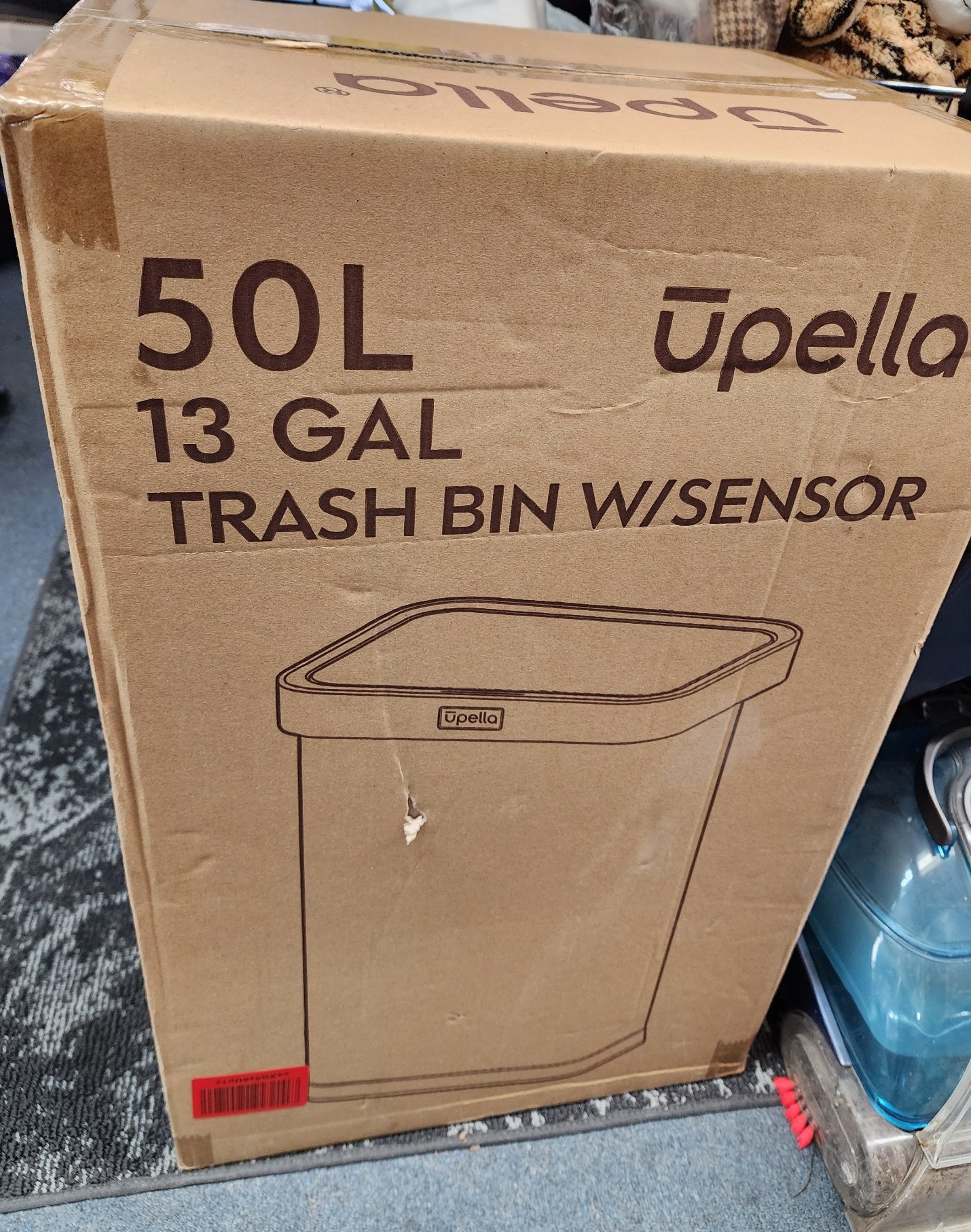 Rectangular 13 Gallon Hands-Free Motion Sensor Trash Can