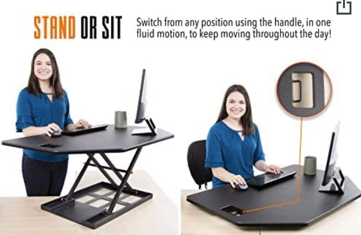 Stand Steady X-Elite Pro Corner Sit/Stand Converter Desk