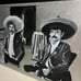Hand Painted Art Painting Of Pancho Villa and Emiliano Zapata, Mexican revolutio