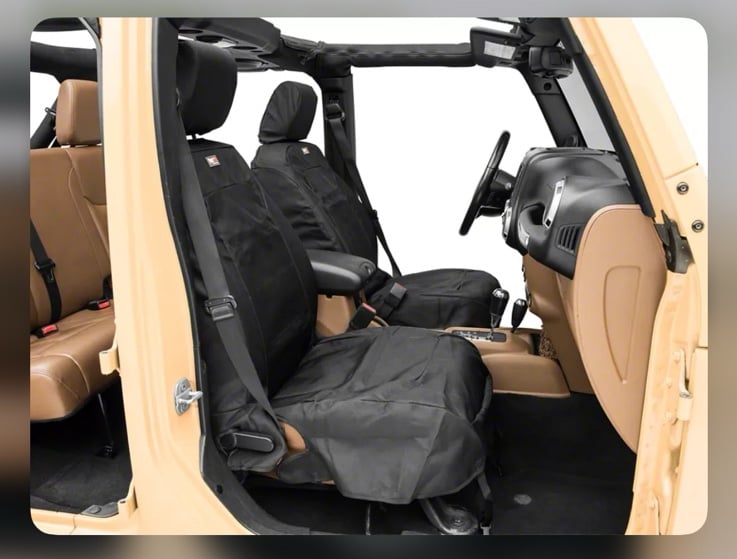 Rugged Ridge Elite Ballistic Heated Front Seat Covers; Black