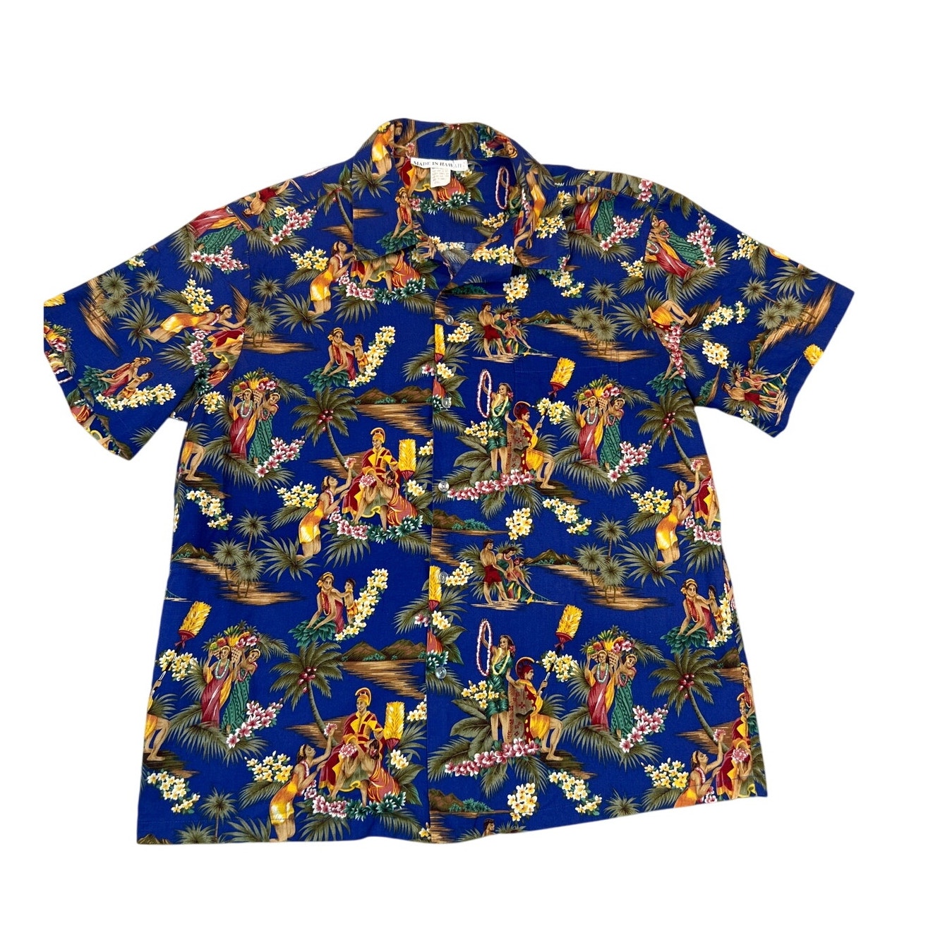 Hawaiian Shirt Adult: 3XL Vintage 1960s Made in Hawaii USA Mens Travel Vacation