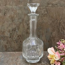 Vintage Cut to Clear Etched Glass Bohemian Crystal 11.5 Decanter