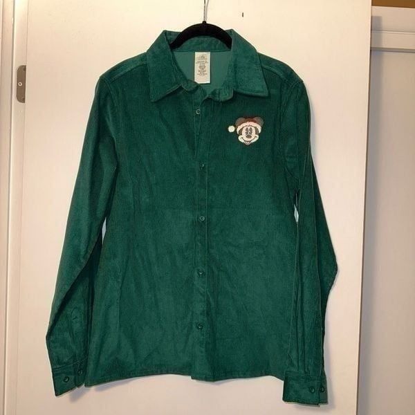 Disney parks Mickey Mouse Santa Christmas Corduroy Jacket Size Small NWT