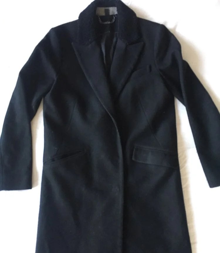 Topshop long black wool coat