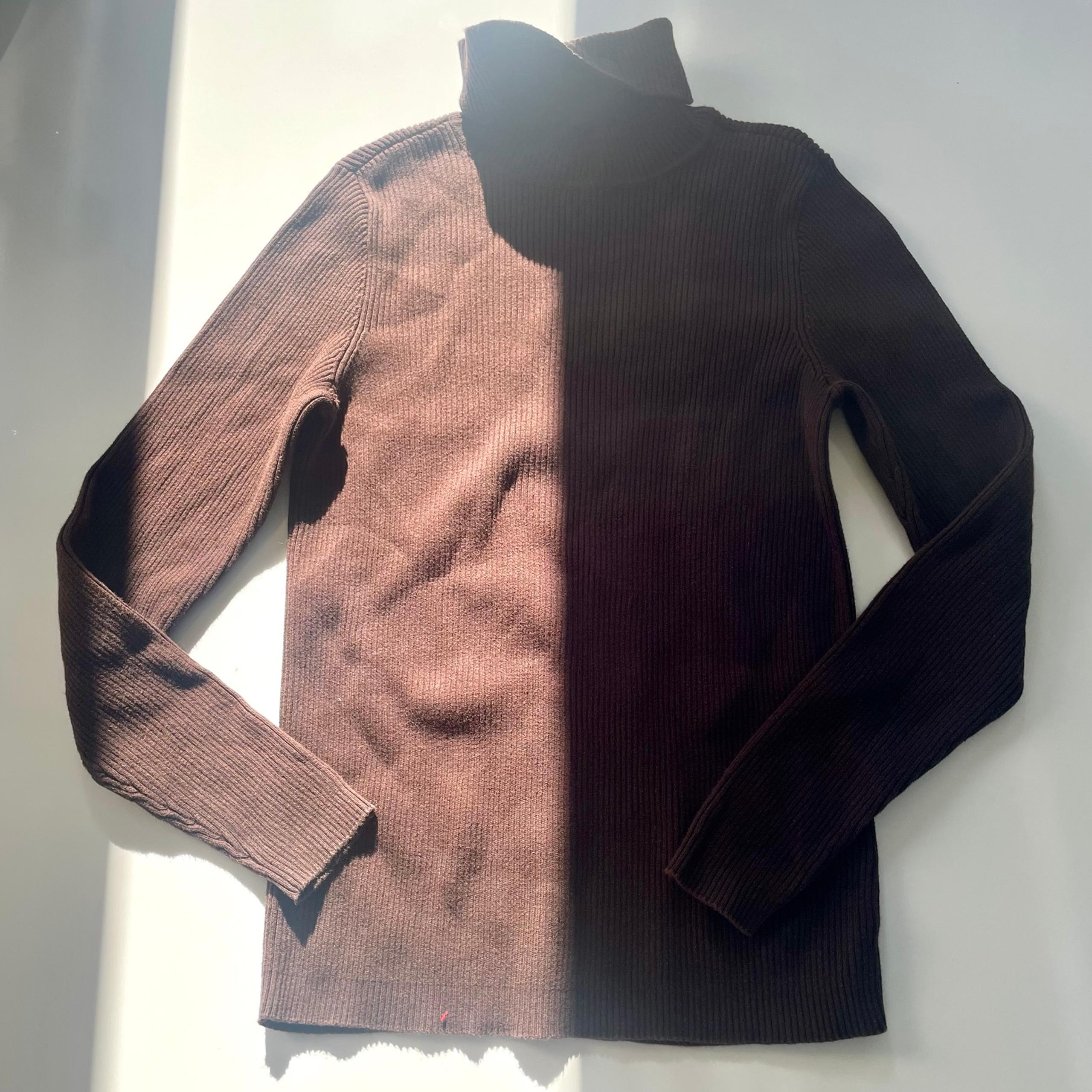 Lauren Ralph Lauren Ribbed Brown Turtleneck, XS