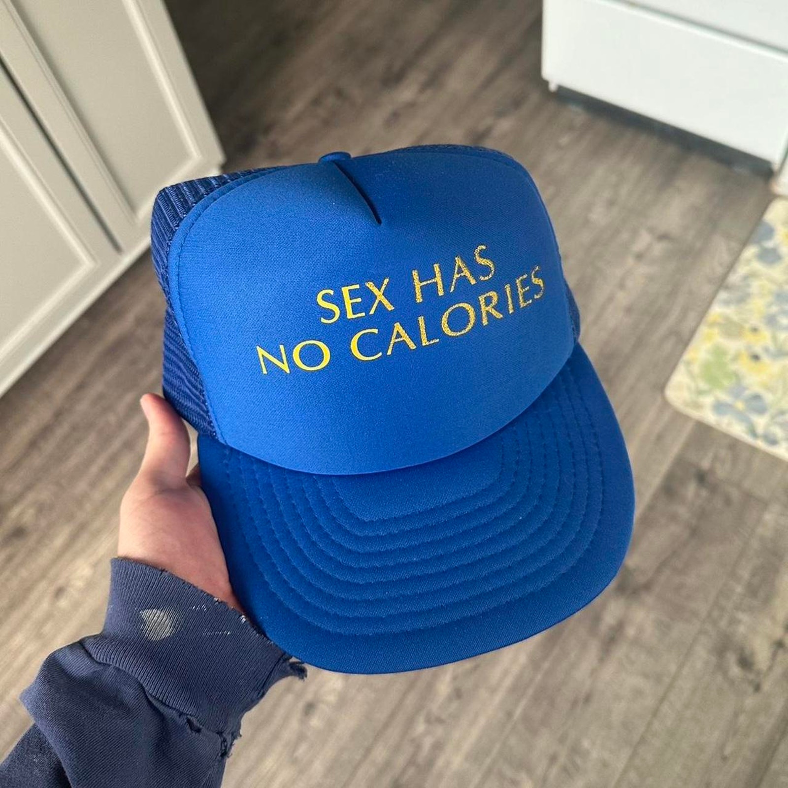 Vintage 80s Funny Sex Calories Funny Trucker SnapBack Hat