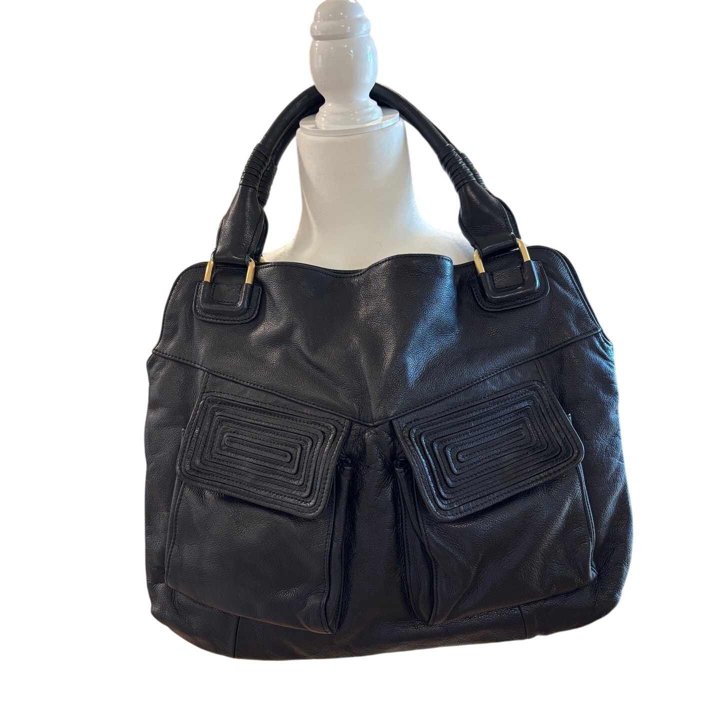 Vintage Elie Tahari Black Tote Bag Purse