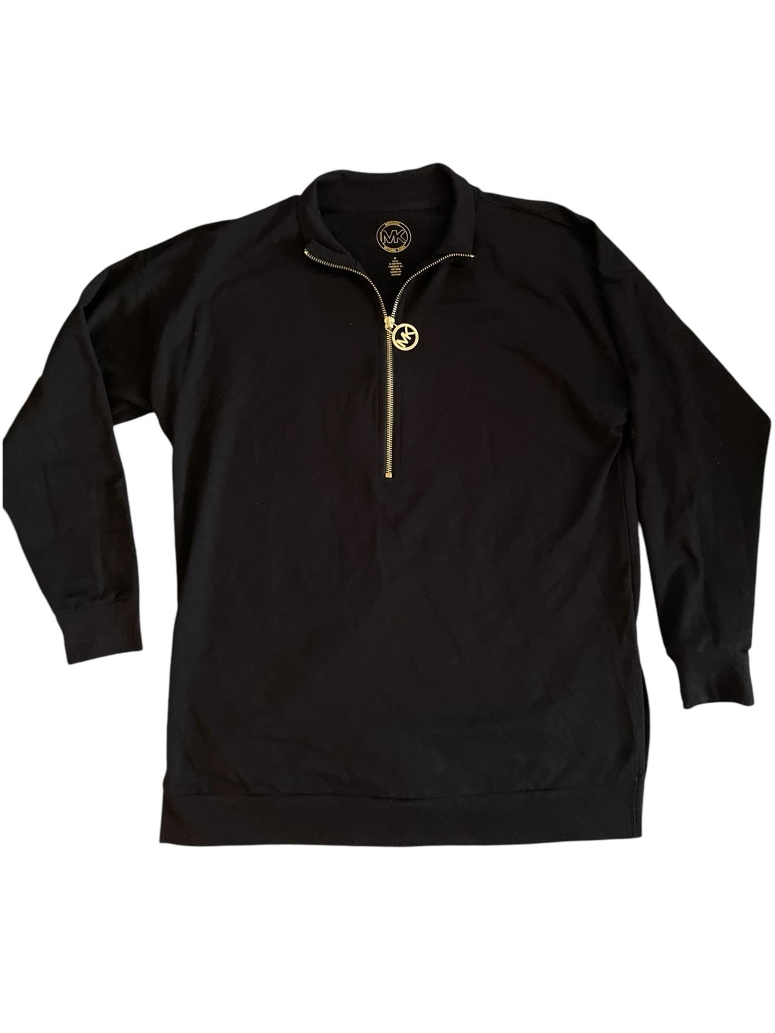Michael Kors Women’s 1/2 Zip Ribbed Sweater M Black NWT MSRP $128