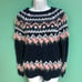 Buffalo David Bitton Navy Fair Isle Mercer Mohair Crewneck Sweater Womens XS NWT