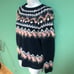 Buffalo David Bitton Navy Fair Isle Mercer Mohair Crewneck Sweater Womens XS NWT