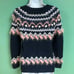 Buffalo David Bitton Navy Fair Isle Mercer Mohair Crewneck Sweater Womens XS NWT