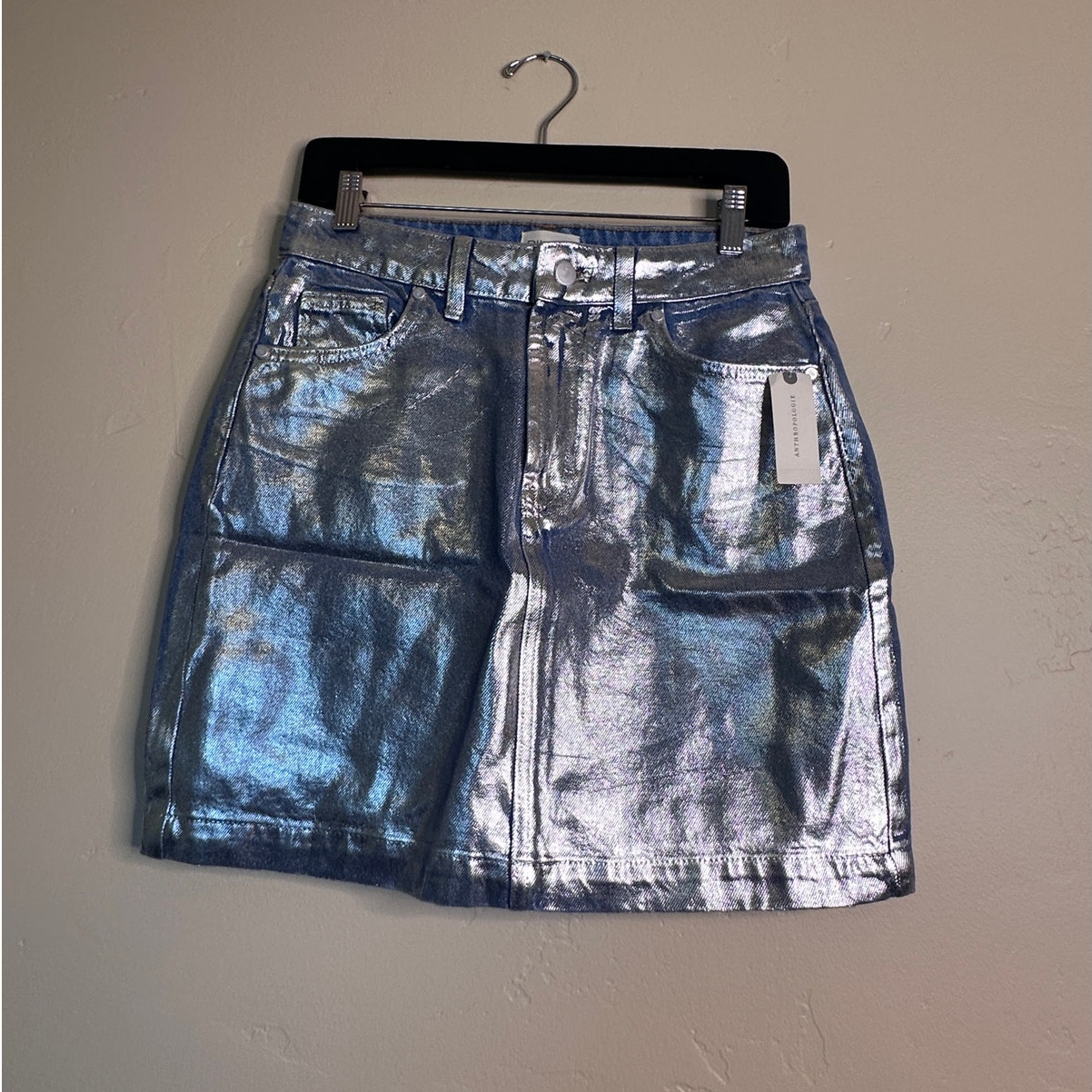 NWT Pilcro Denim Metallic Skirt Y2K vibes
