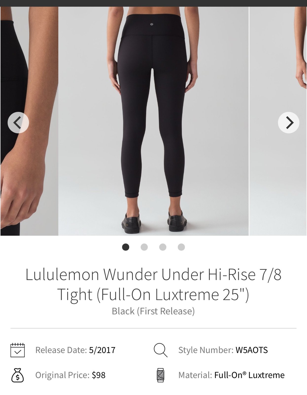 Lululemon Soul BSTN Wunder Under hi-rise 7/8 legging. Black. Size 6.
