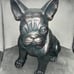 Garden french bulldog statue