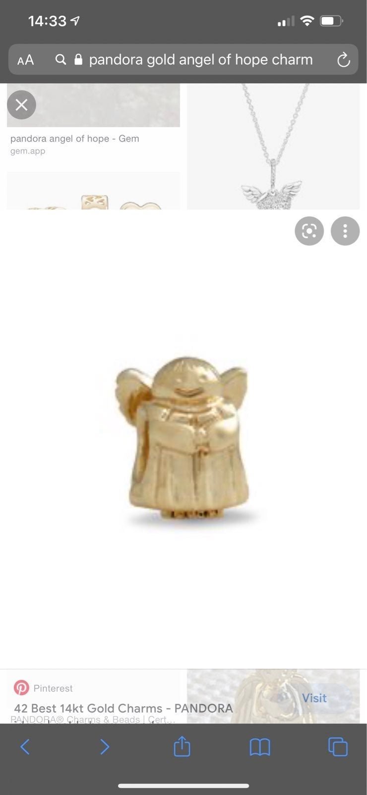 Pandora 14k gold Angel of Hope charm