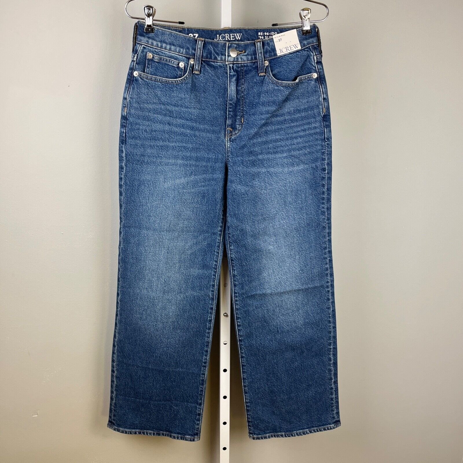 J. Crew High Rise '96 Slim Wide Leg Denim Jeans Womens 27 New NWT