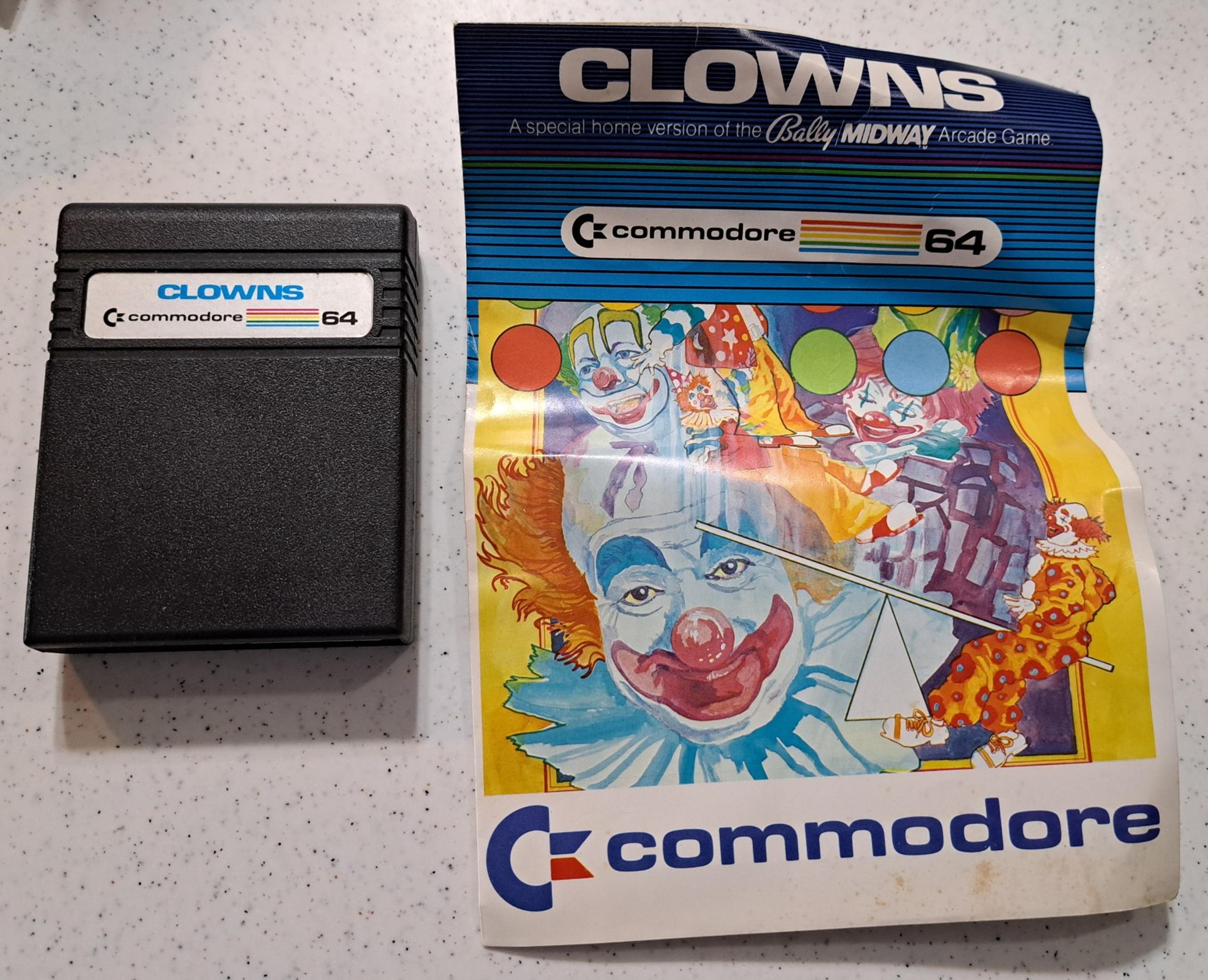 Vintage 1981 Commodore 64 Clowns Arcade Game W/Manual