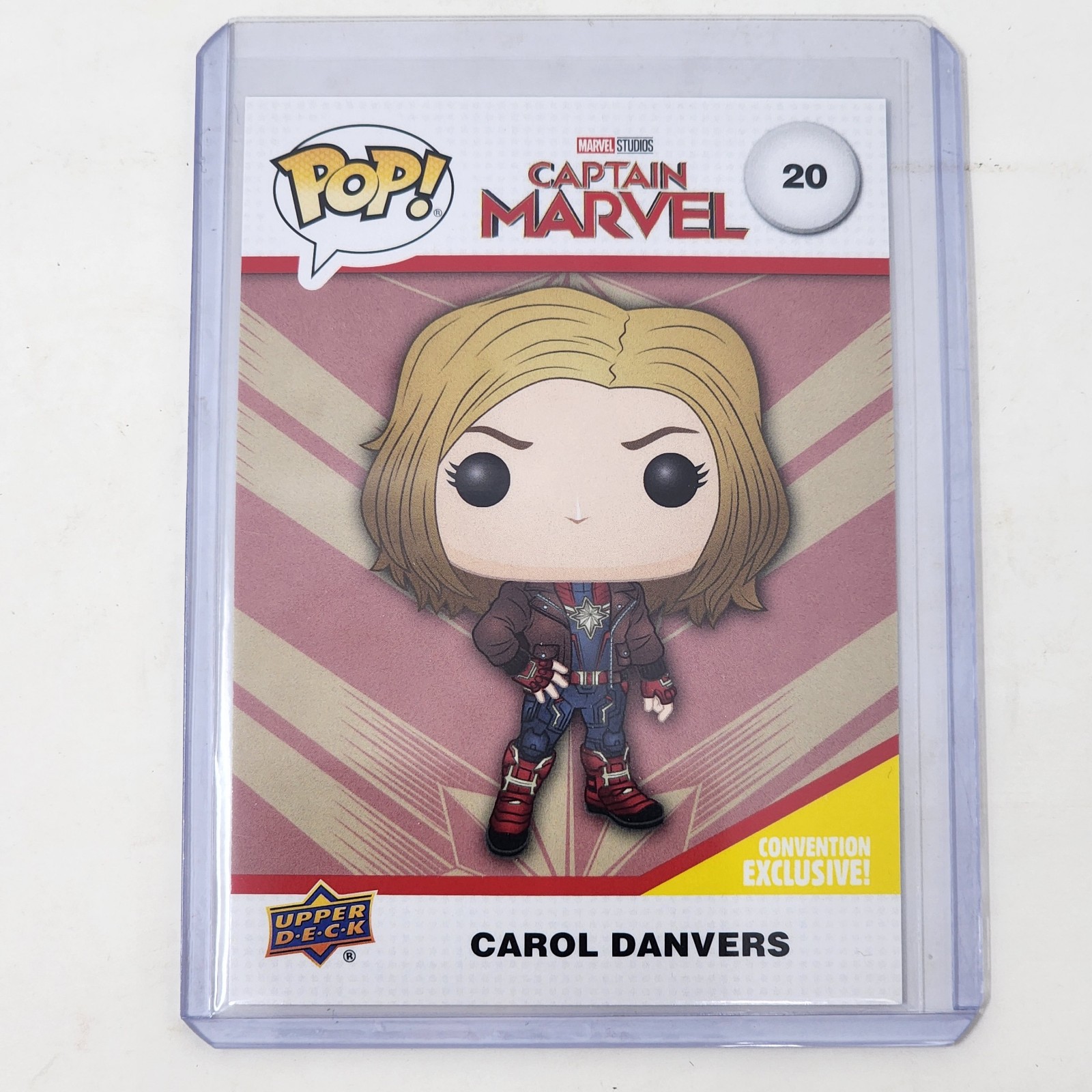 Funko Pop! Upper Deck Marvel Carol Danvers #20 Convention Exclusive Card SDCC 23