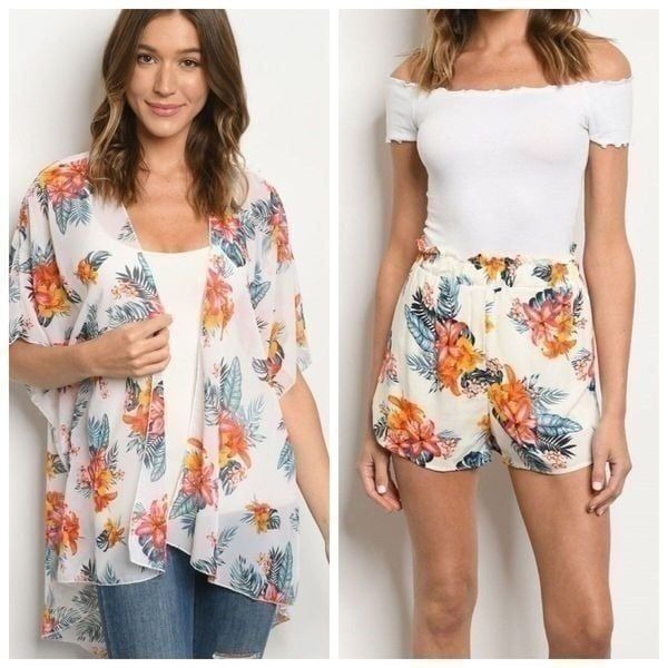 Just In, kimono and shorts