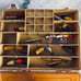 Plano Magnum Double sided Tackle Box fishing gear. vintage lures, bobbers