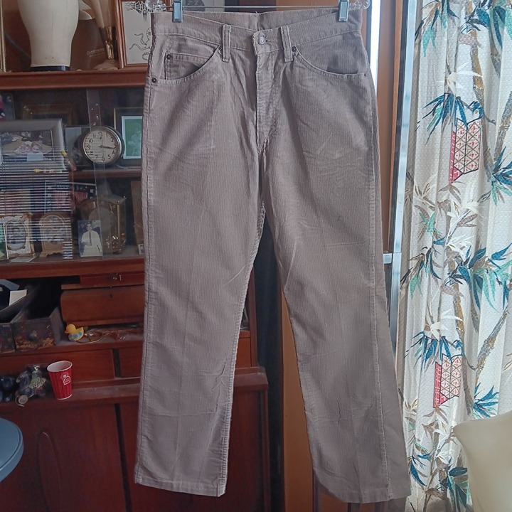 32x31 Vintage 80's Men's Levi's 517 Bootcut Corduroy Jeans Tan Made In USA