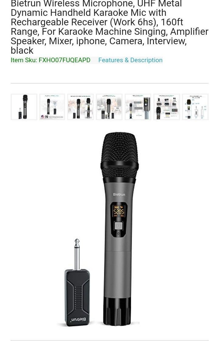 Bietrun wireless mic microphone