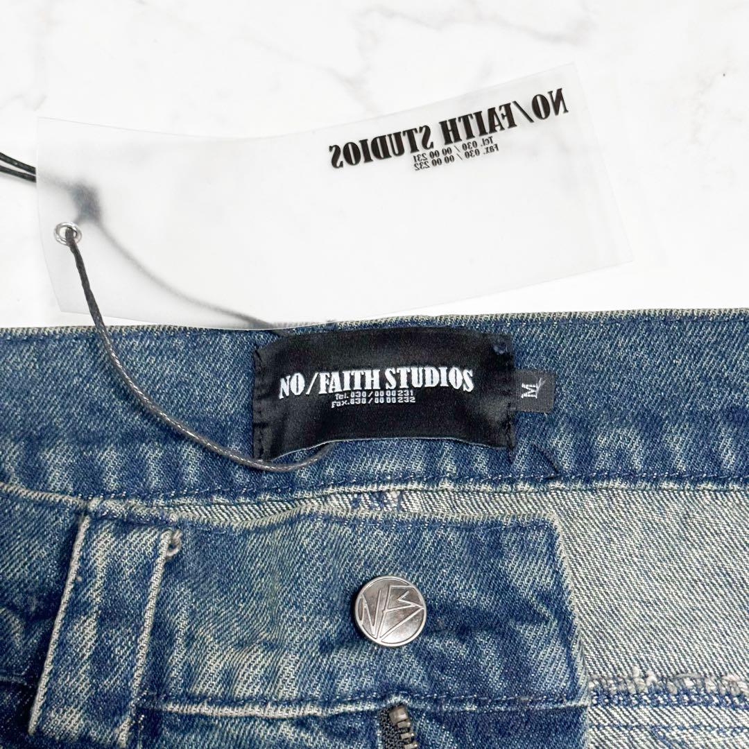 NO/FAITH STUDIOS Denim Wide Leg Pants Y2K Fade M