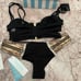 NWT Beach Bunny 2PC ENDLESS SUMMER Black/ Rose/ Gold M