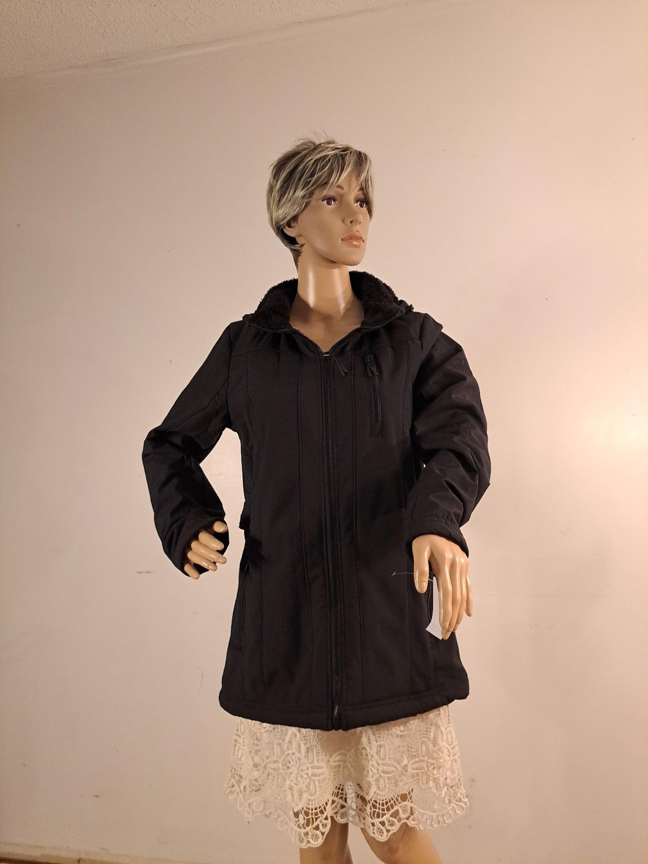 NWT $100 Women size med Zeroxposure Black detachable hood furlined 5 pocket coat - ZeroXposur