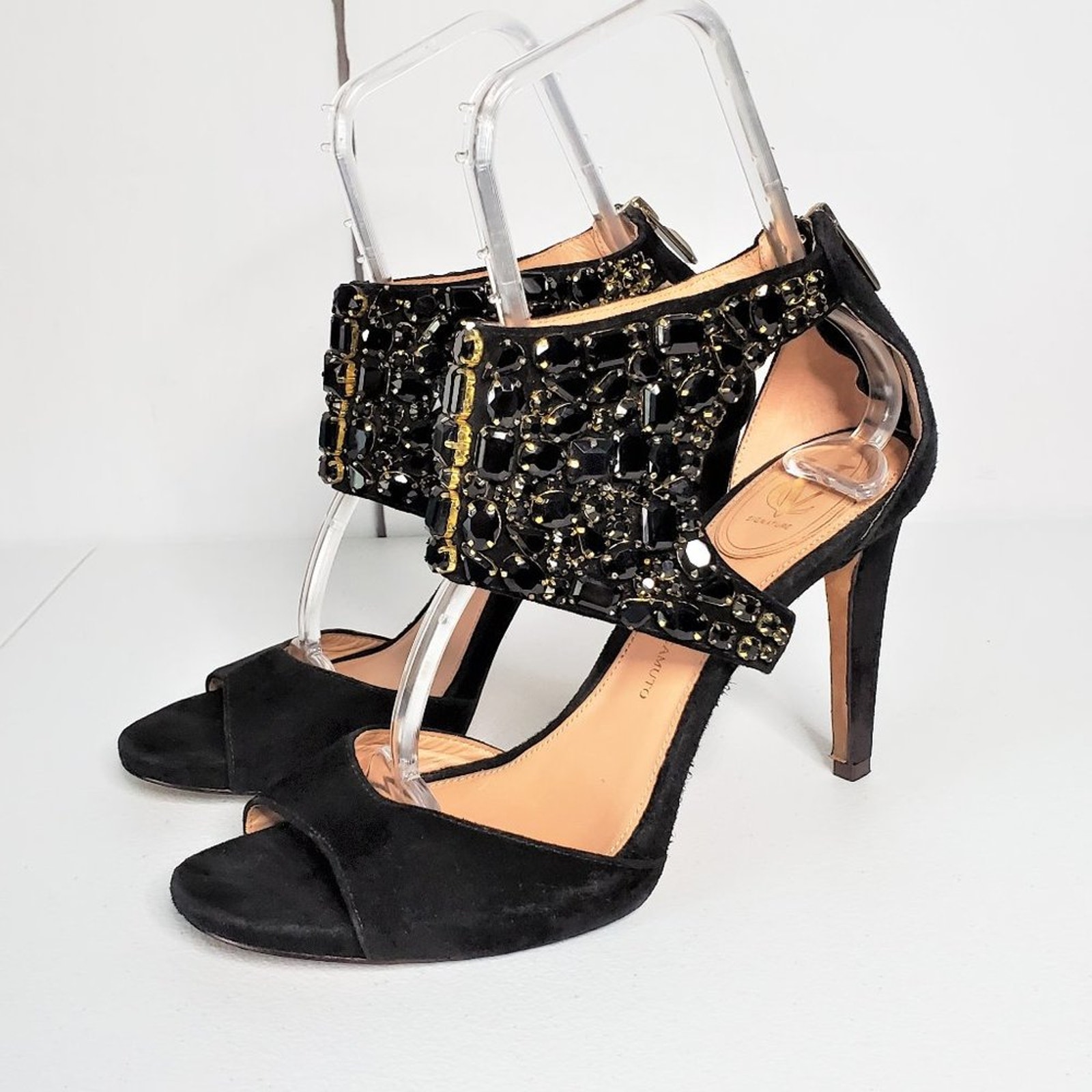 Vince Camuto Signature Suede Embellished Collar Stiletto Heels 11