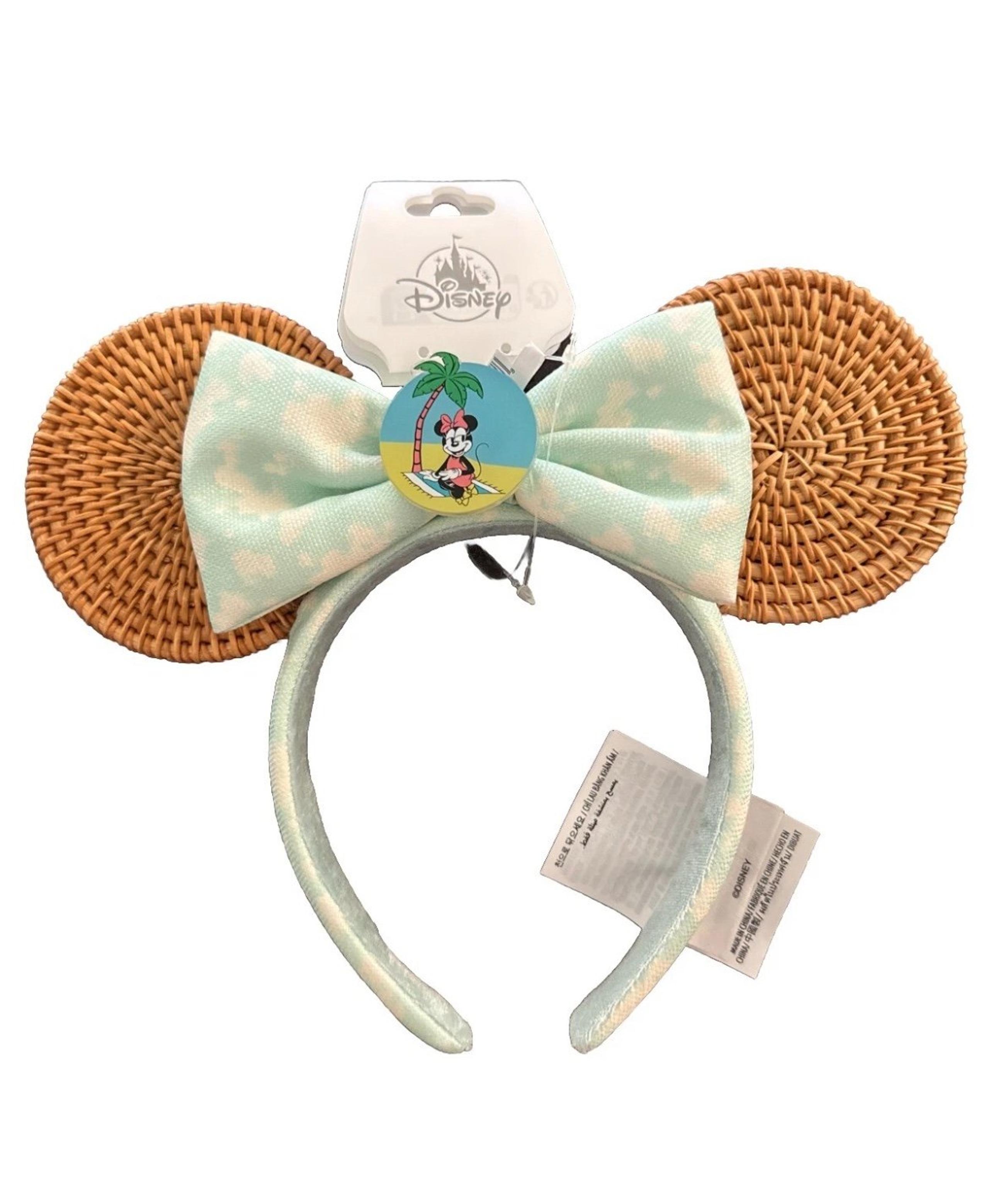 2024 Disney Parks Minnie Mouse Summer Tropical Palm Tree Rattan Headband Ears