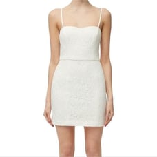 French connection white lace strapless lace wedding Beach dress size 10 new!!