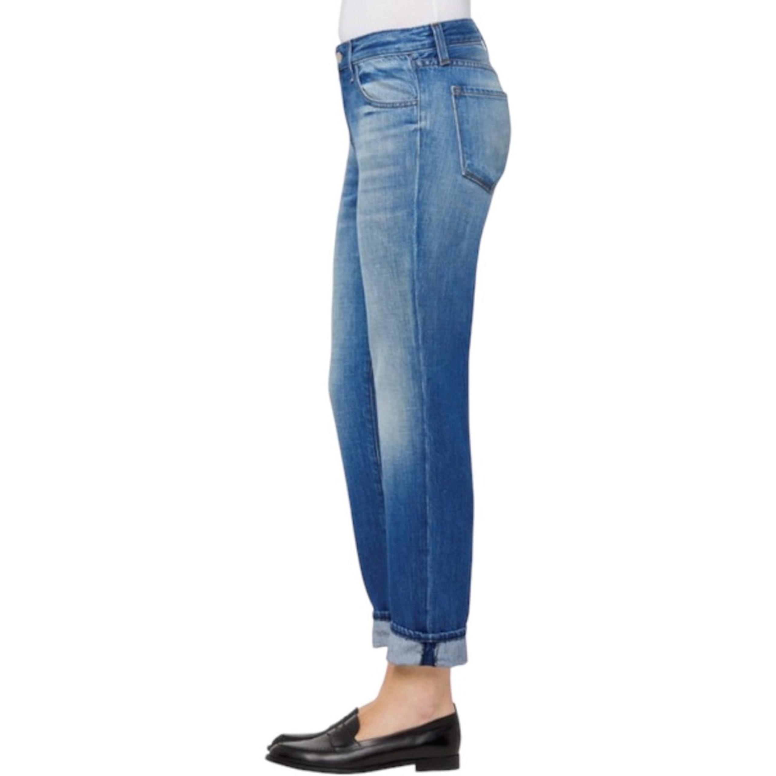 J Brand Denim Women’s Size 31 Medium Mimic Wash Johnny Mid Rise Boy Fit Jeans