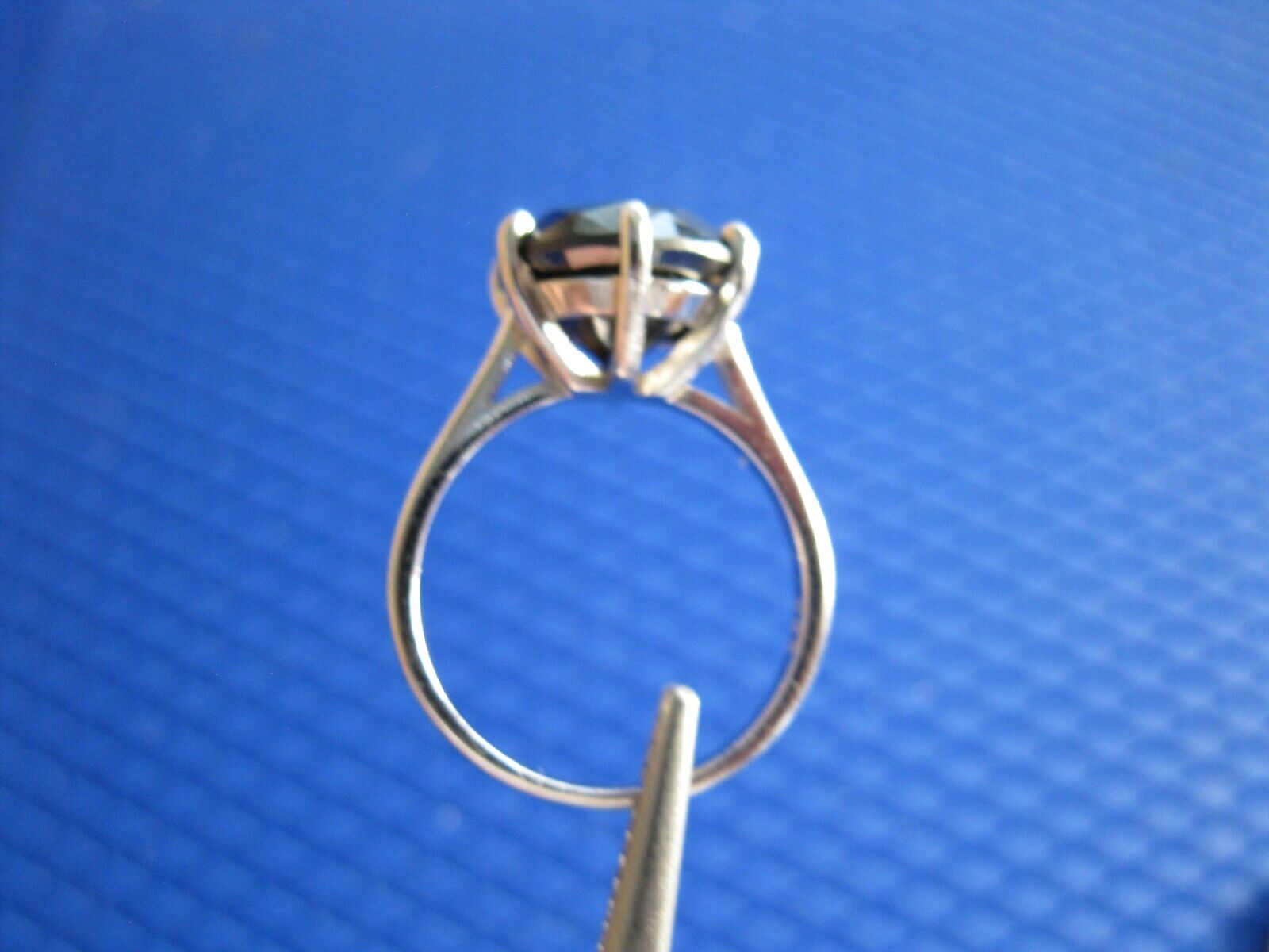 5.05ct 100% REAL NATURAL BLACK DIAMOND RING, CERTIFICATE,FR EE DIA TESTER Size 6