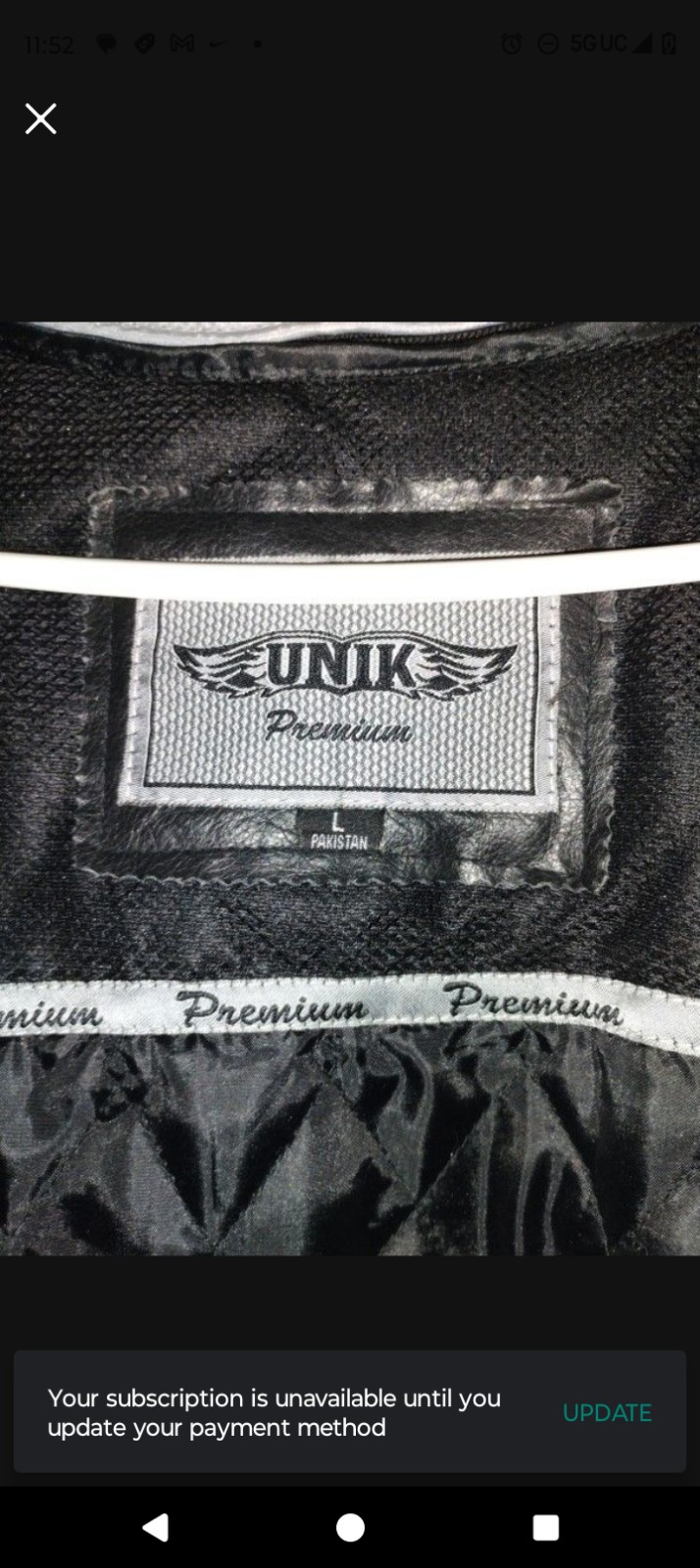 New never work with out tags Unik leather Biker jacket never worn size L