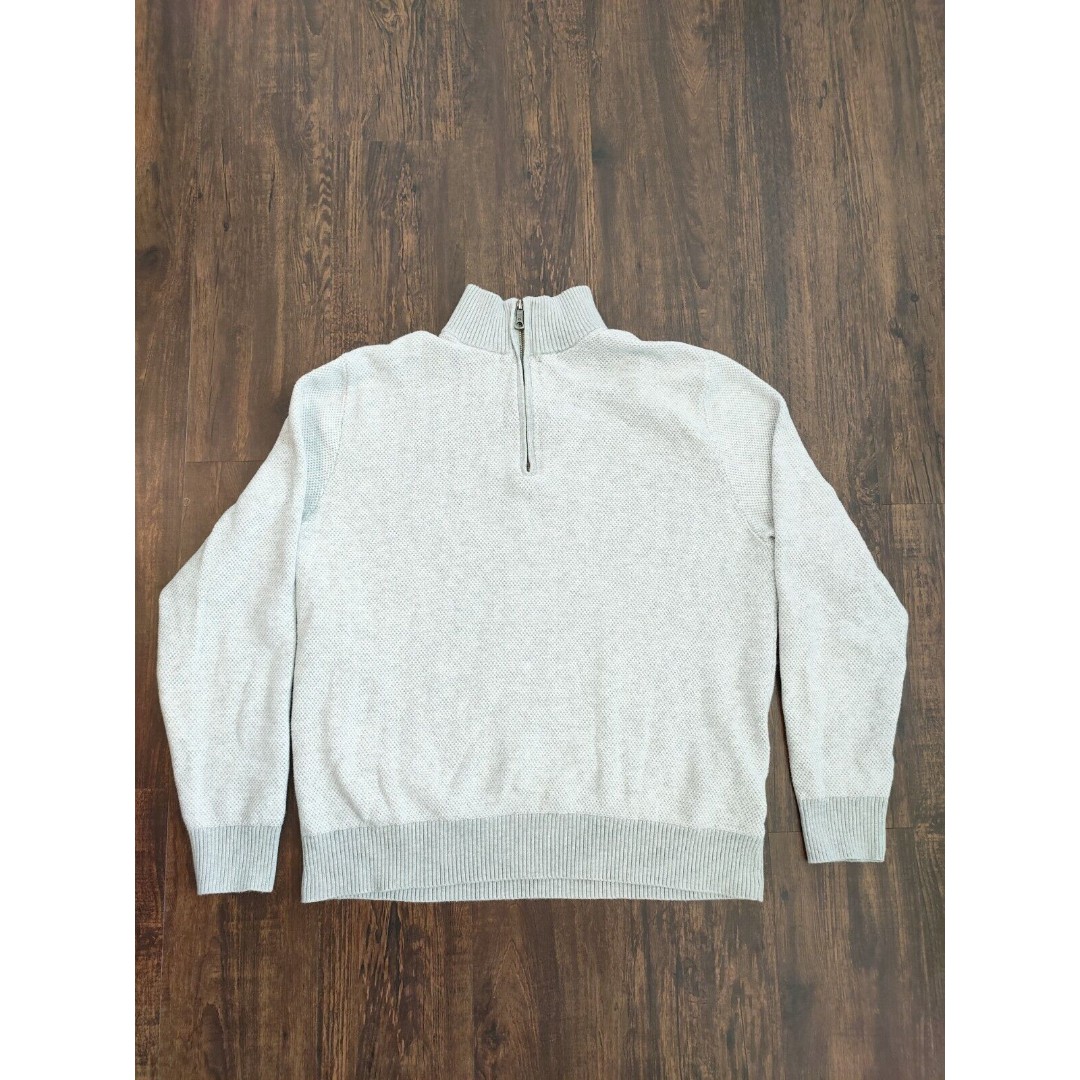 Brooks Brothers Mens Supima 1/4 Zip Size M Gray Luxury Knitwear Classic Pullover
