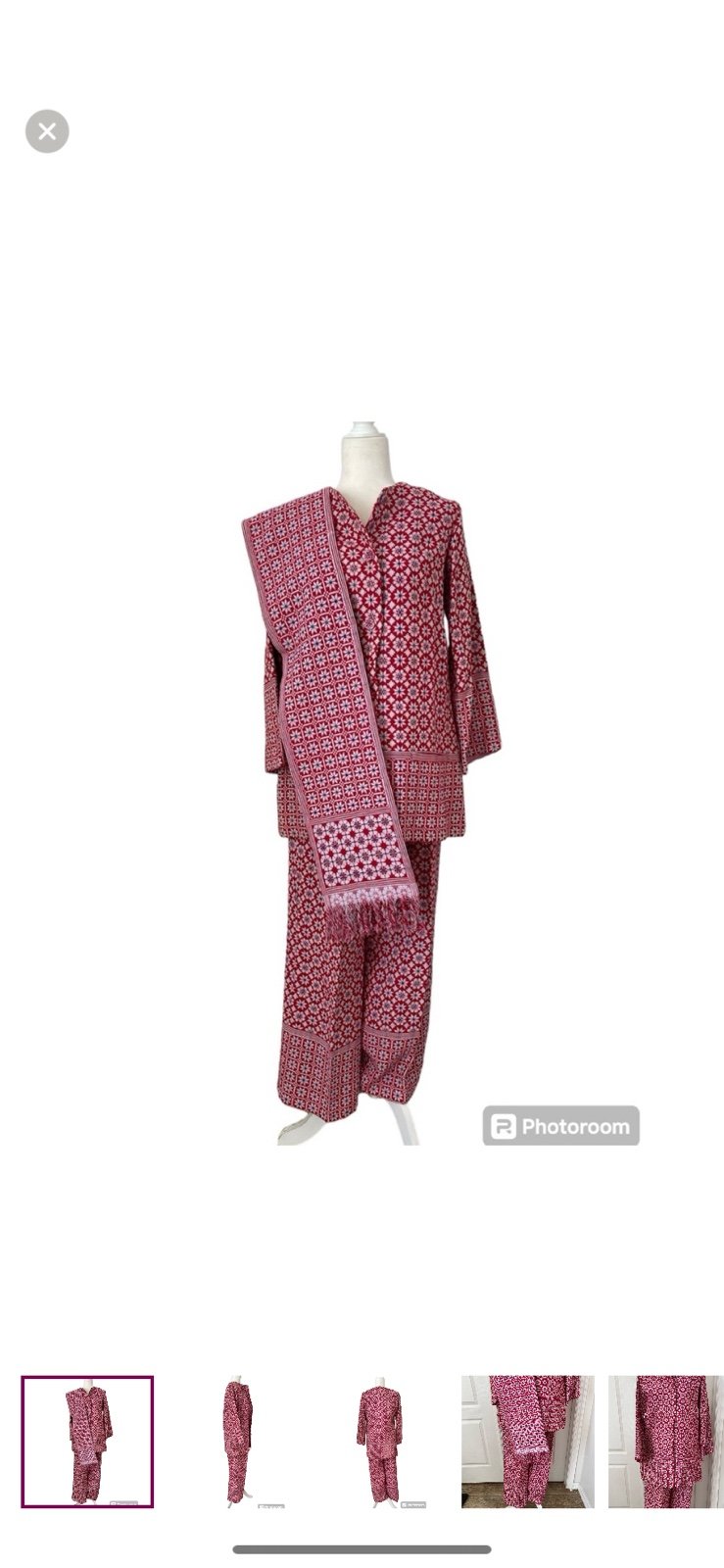 Ramona Vintage Womens Red Leisure Pant Suit Size Medium