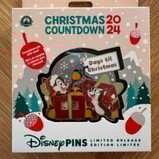 Disney Parks Chip and Dale Days ‘til Christmas Countdown Jumbo Stand LR Pin