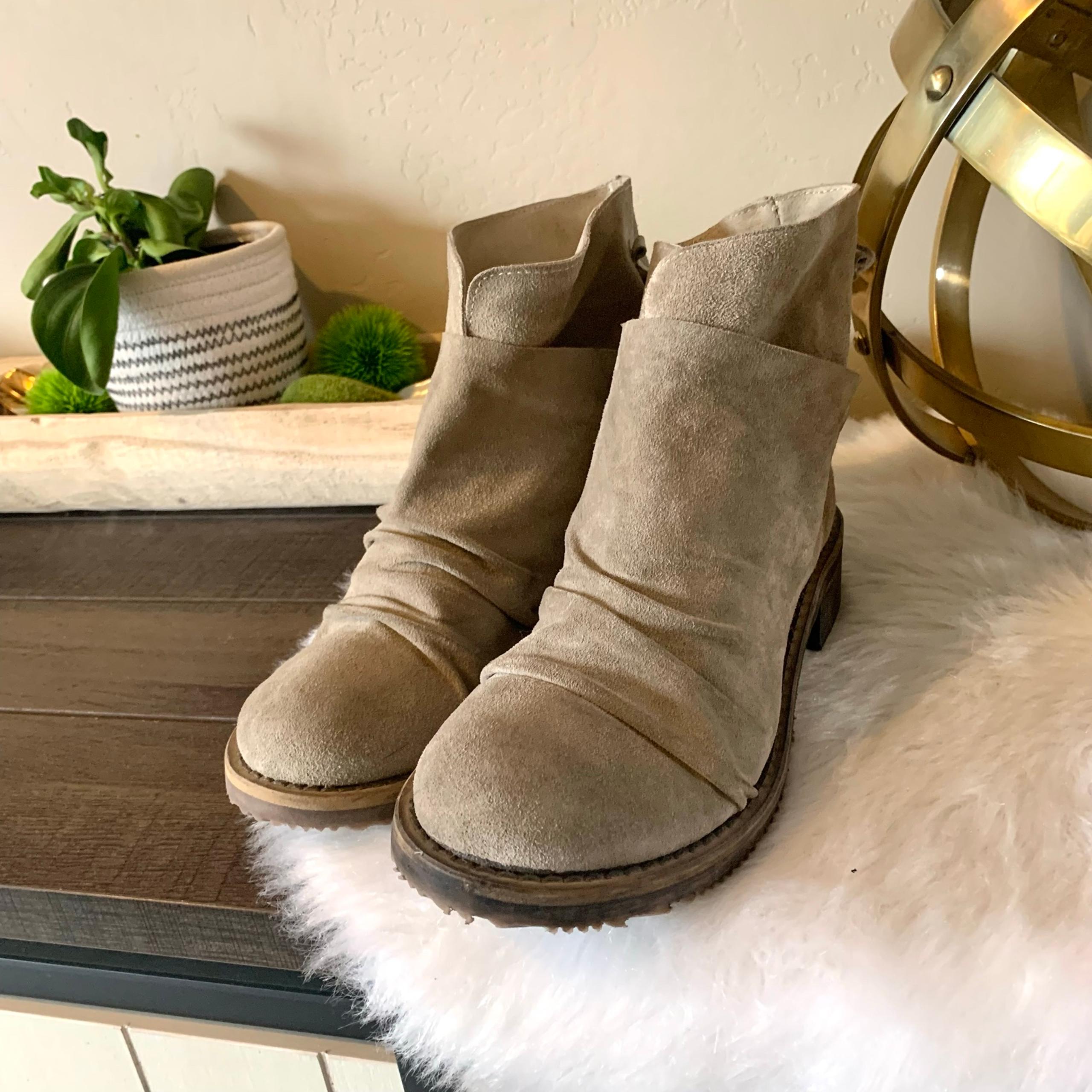 Sundance Leather Ankle Booties Heel EU 38 Two-tone Womens 7.5