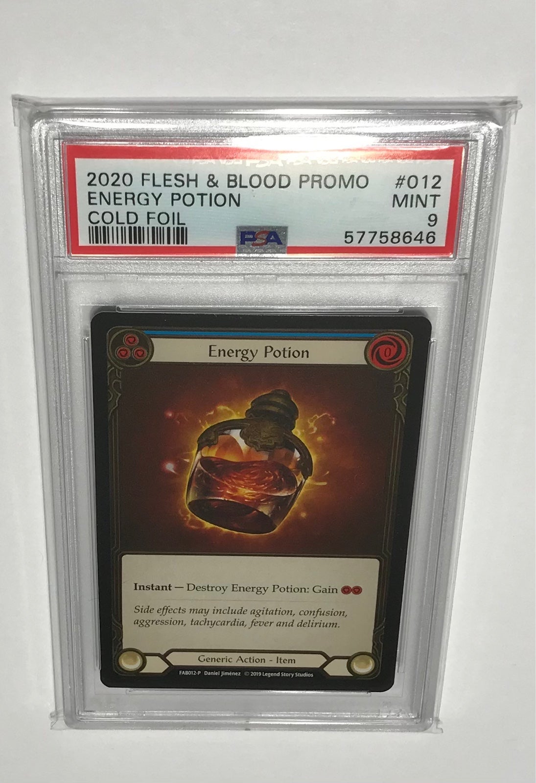 2019 Flesh and Blood Promo Energy Potion PSA 9 #012 Cold Foil