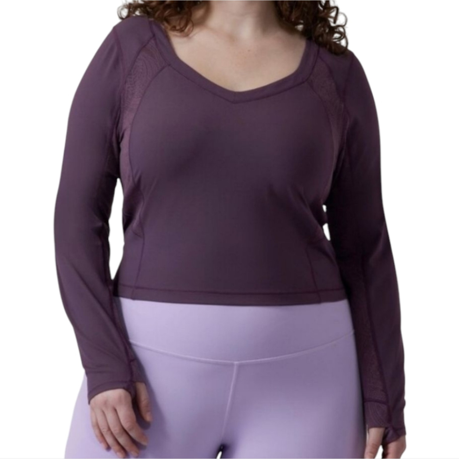 Athleta Shanti Lace Top-Deep Crocus Violet Purple Plus Size 3X NWT