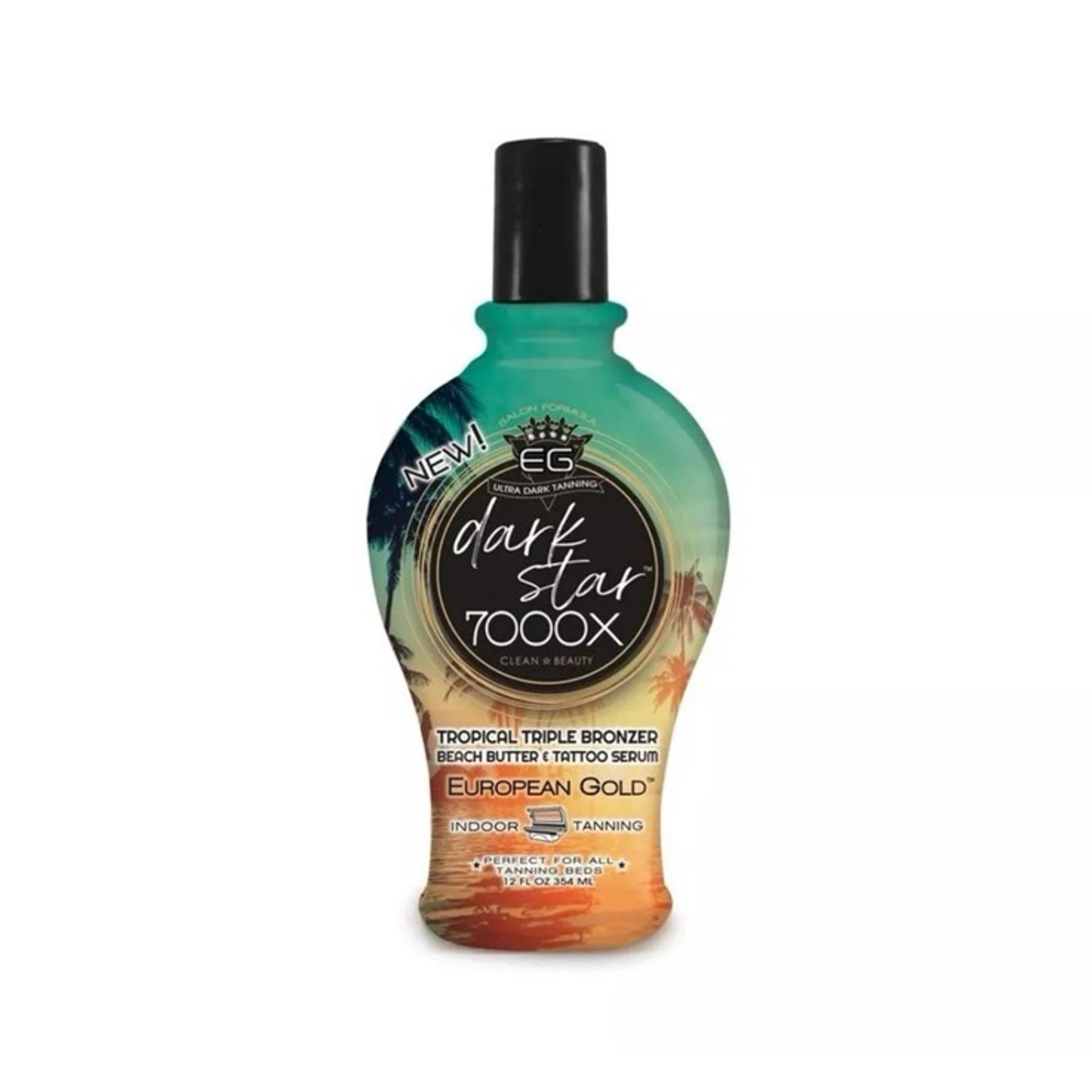 European Gold Dark Star 7000x Indoor Tanning Bed Lotion 12 oz Tattoo Protection.