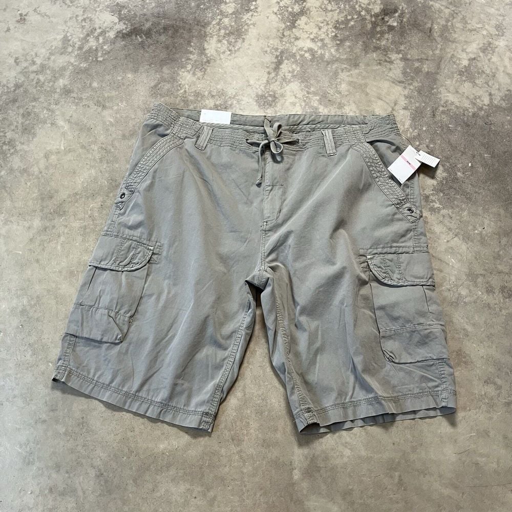 Calvin Klein Shorts Mens 40 Elephant Skin Gray Cargo Drawstring Waist