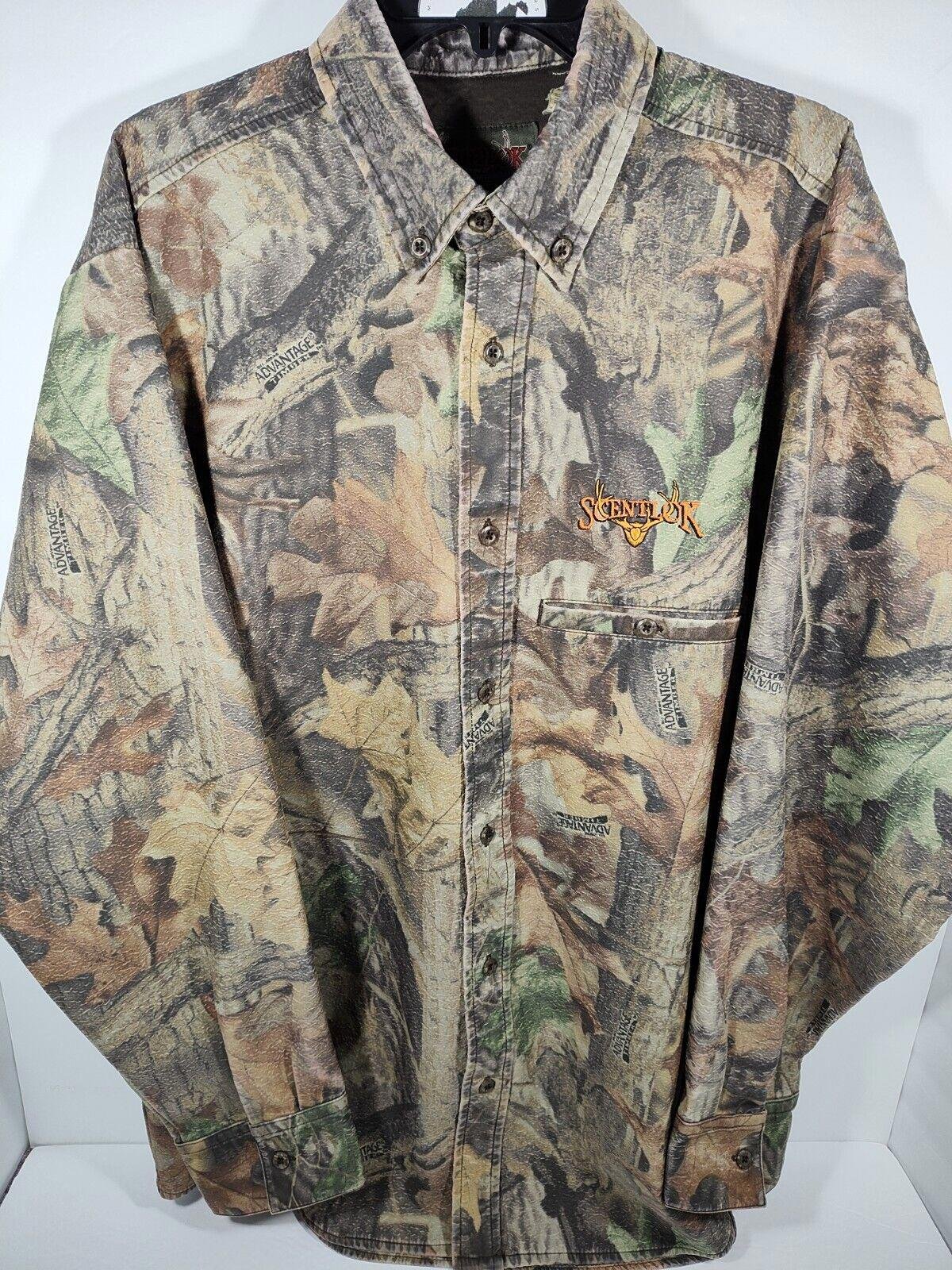 Scentlok Button Up Men's XL Advantage Timber Textured Long Sleeve Shirt Jacket