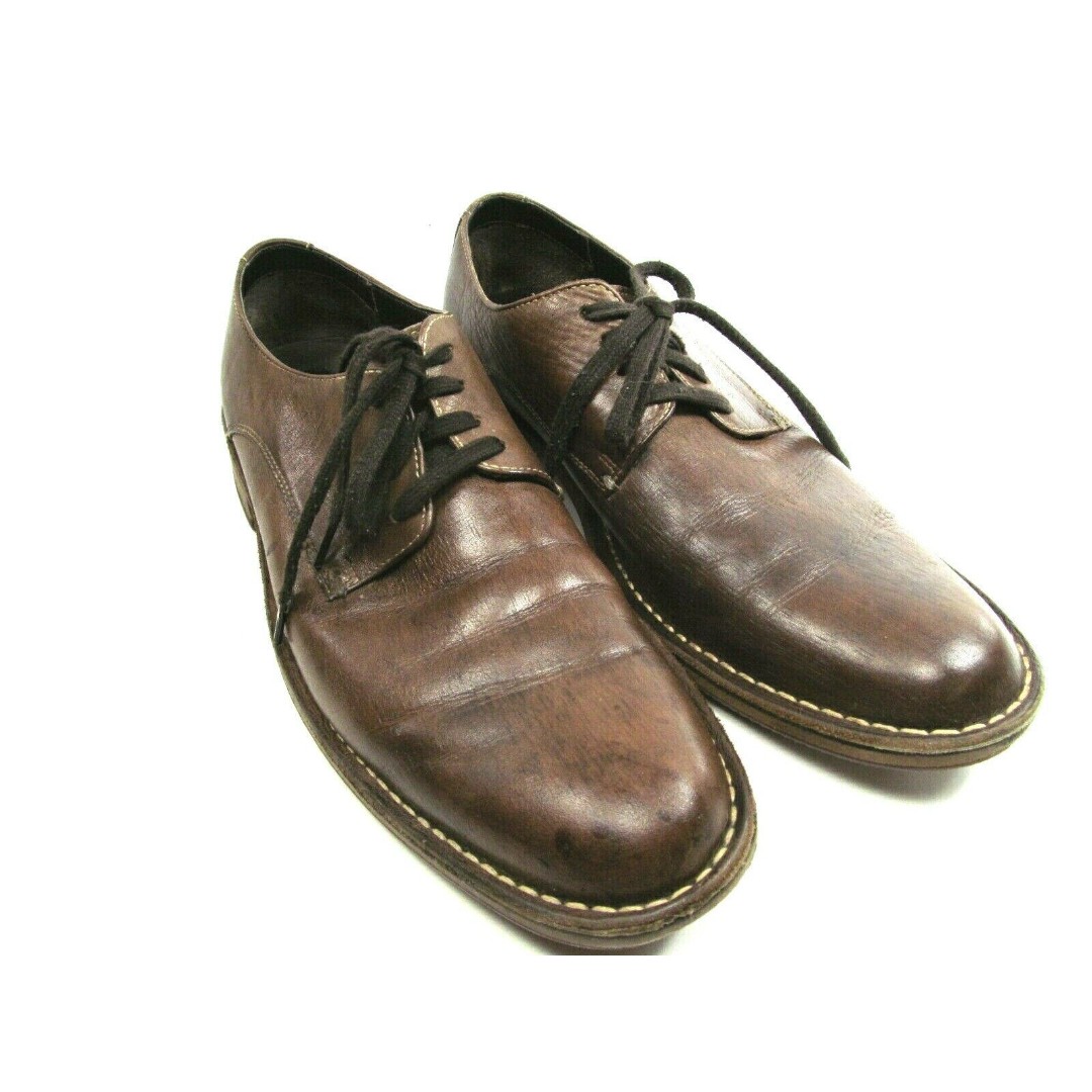 Cole Haan Dryden Brown Leather Distressed Derbys Mens Size US 9.5