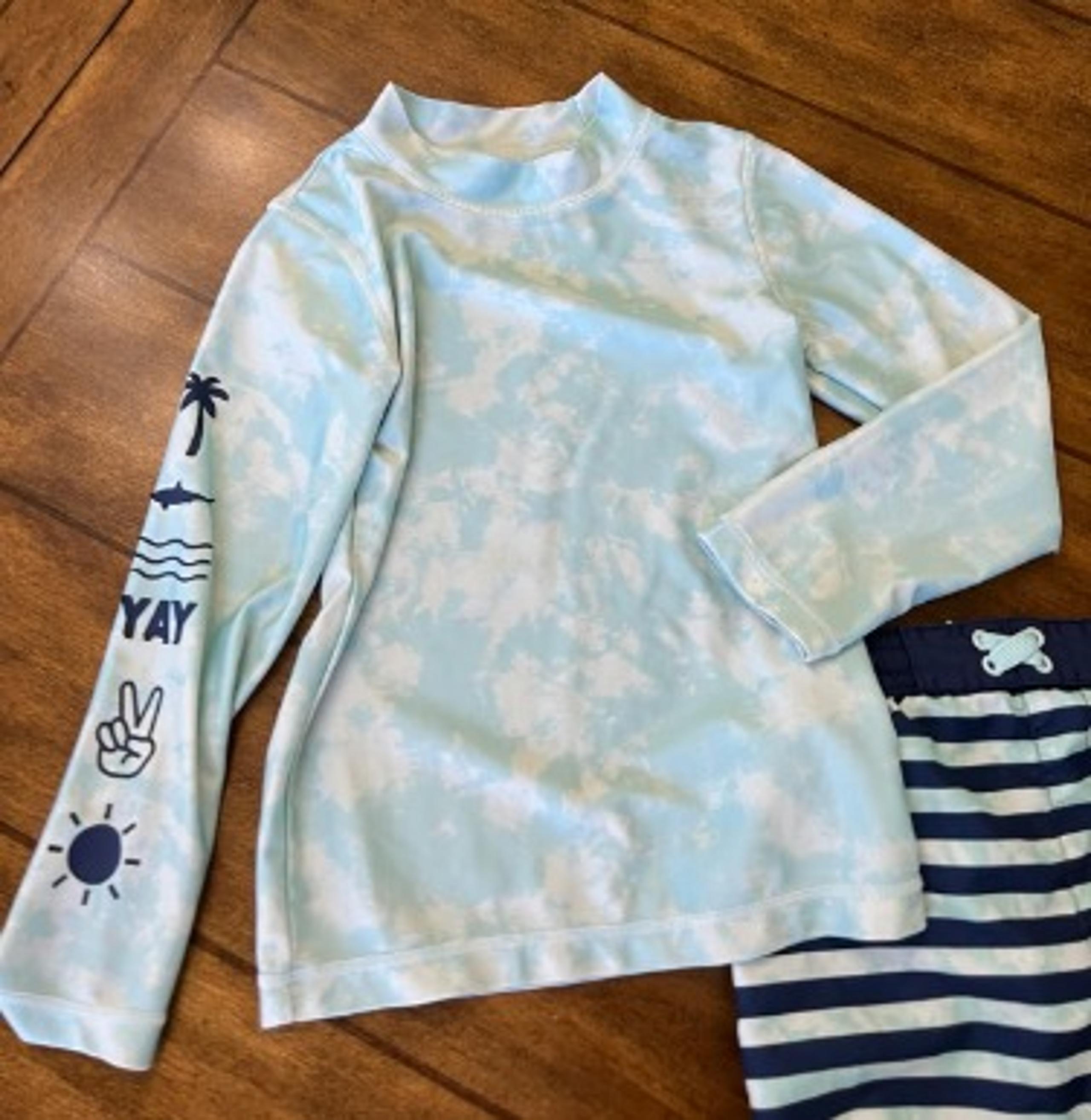 Okie Dokie Toddler Boy Swim Trunks and Rashguard 5T