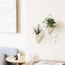 New Set of 2 Trigg Hanging Planter Vase for Wall Decor - (White/Brass)