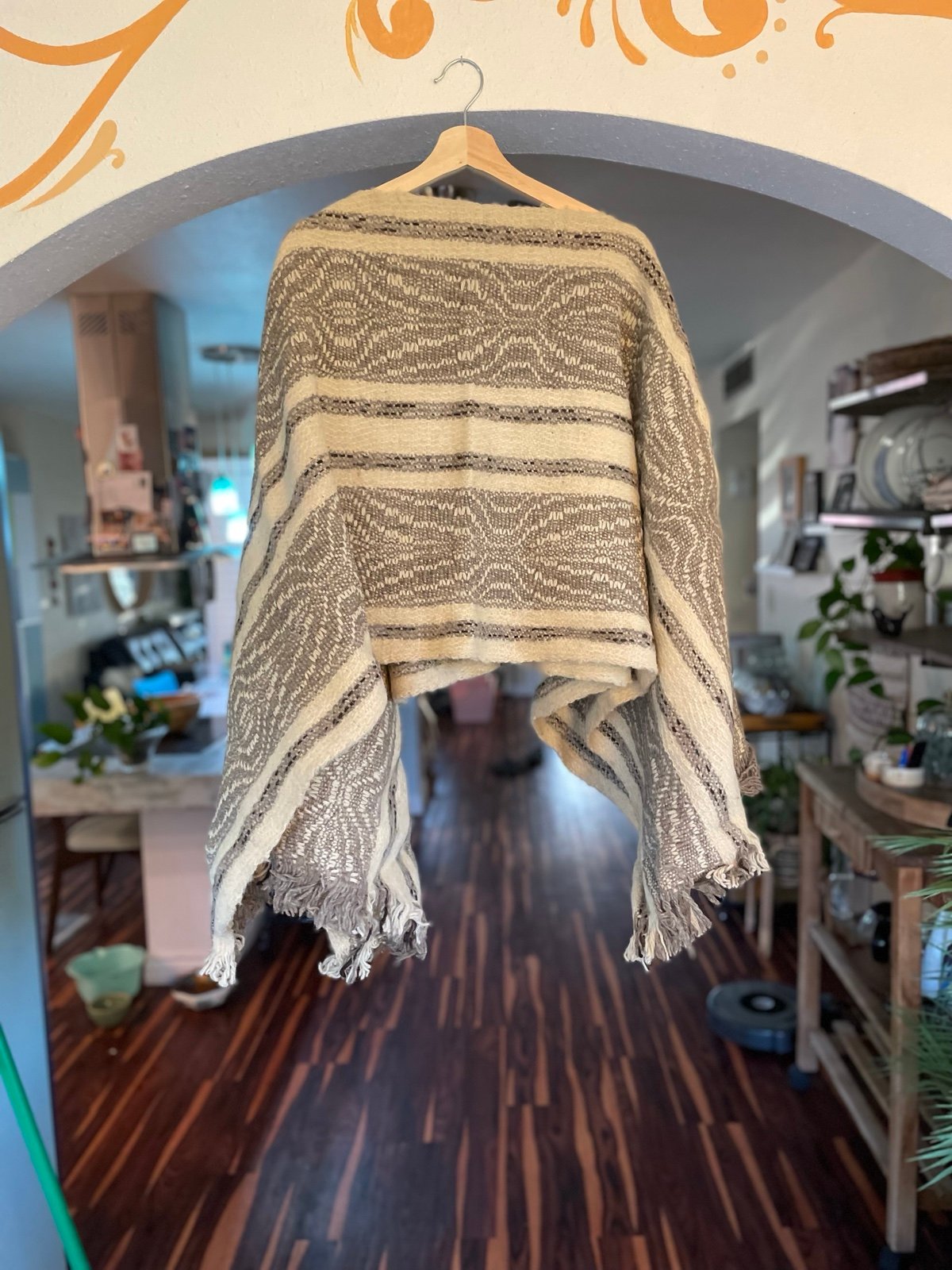 Vintage 70s Lama Alpaca Print Alpaca Blend Poncho