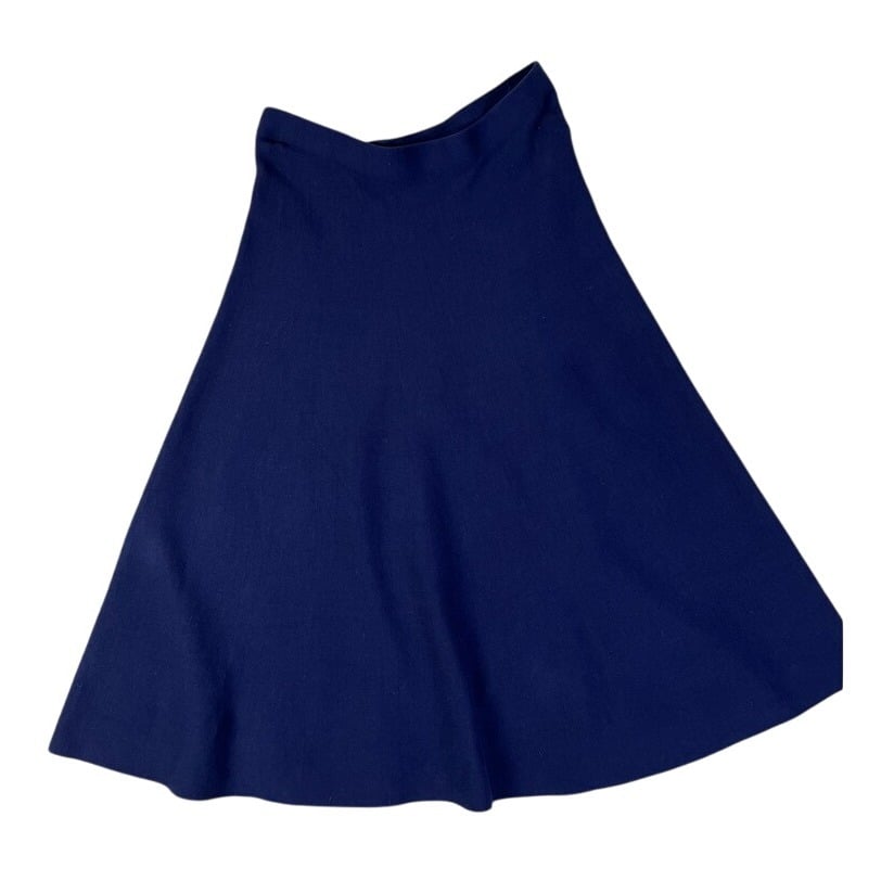 Polo Ralph Lauren Jersey Skirt A-Line Flared Navy Blue Casual Women's Size L