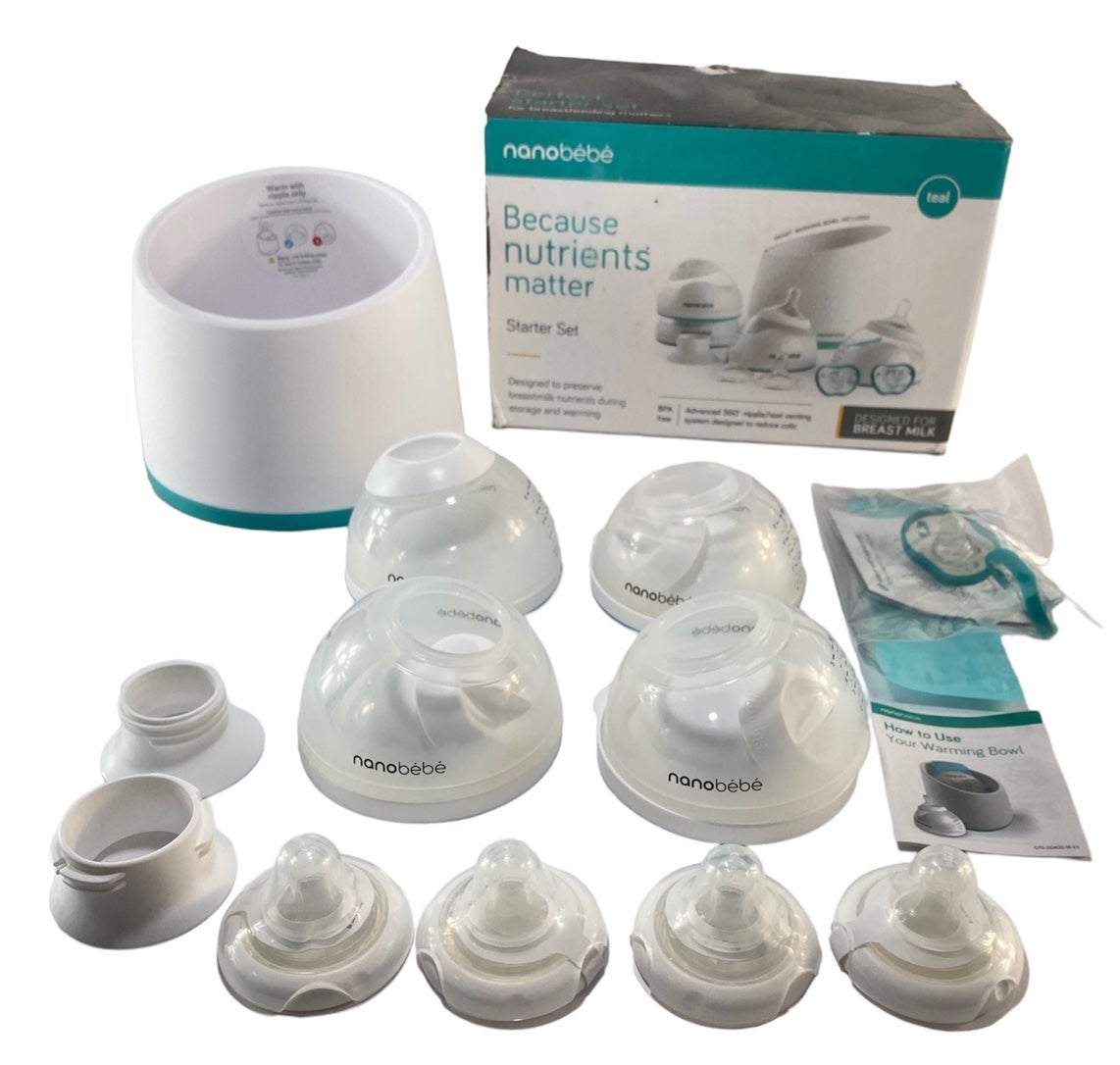 Nanobebe Bottle Newborn Feeding Starter Set for Breast Milk Reduce Colic Teal